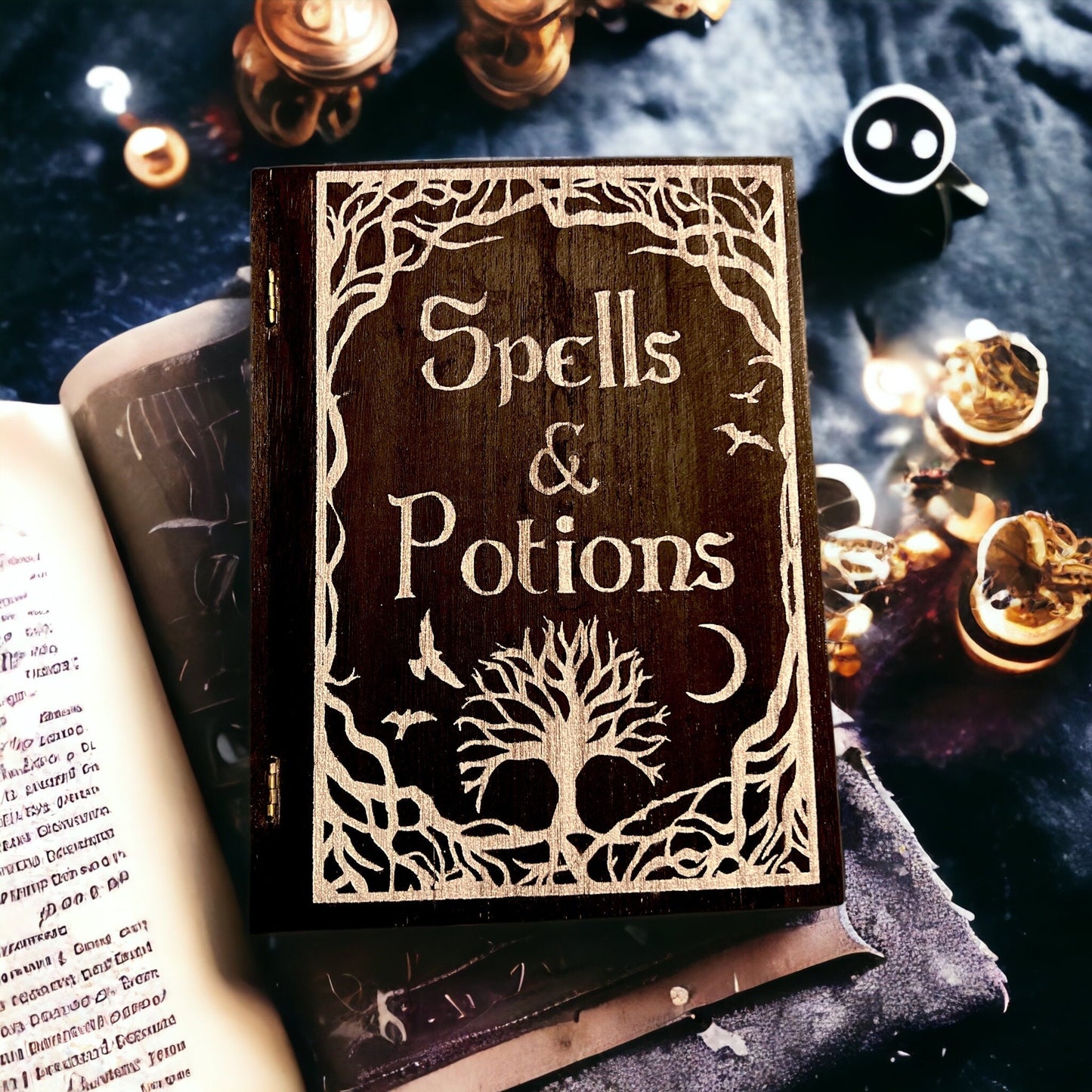 Spells and Potions faux book hidden compartment
