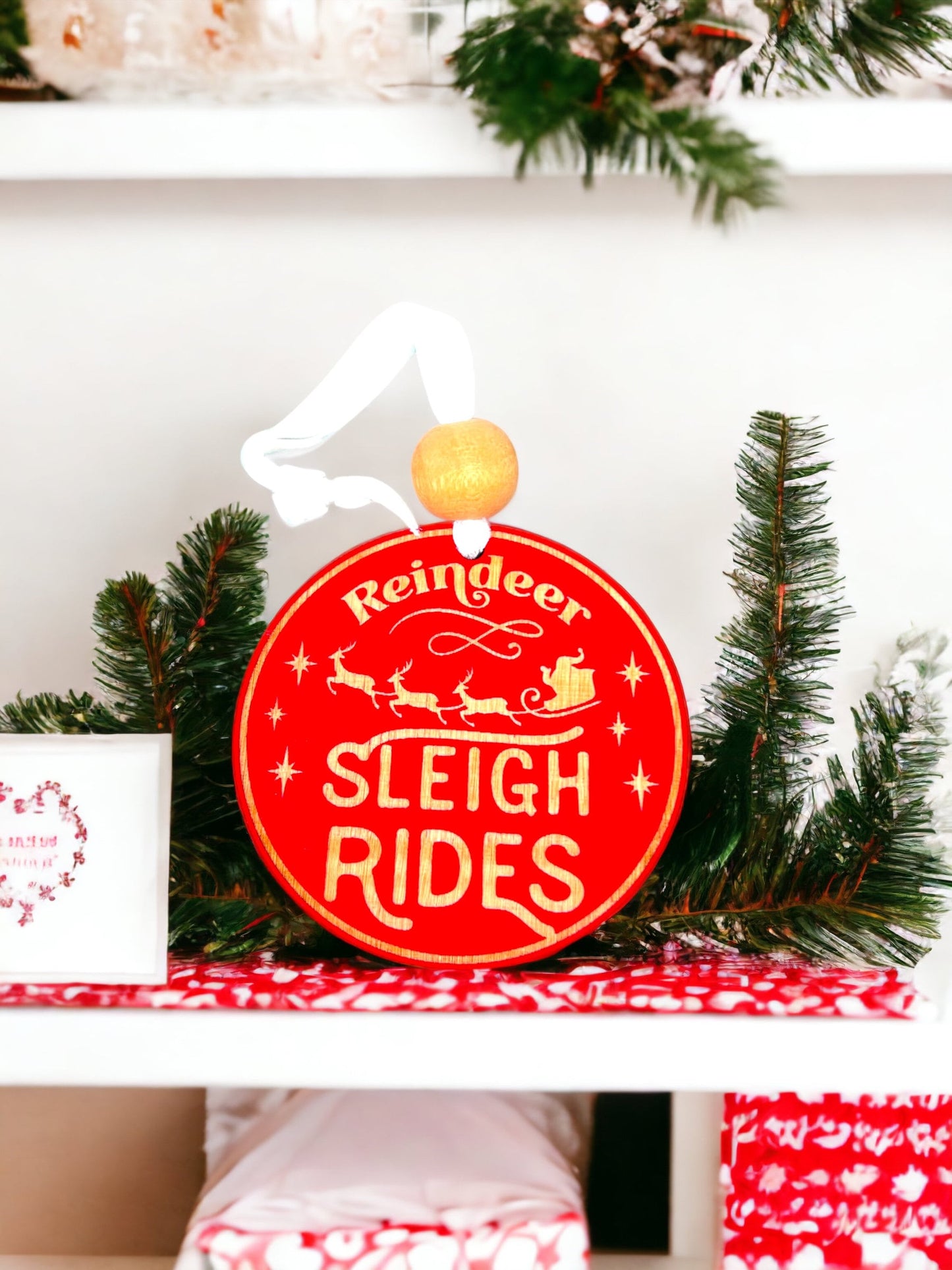 Handcrafted Wood Traditional Style Christmas Ornaments