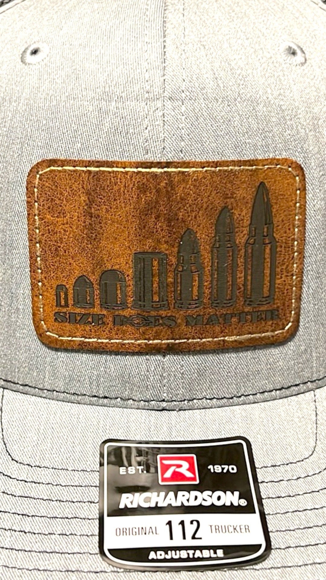 Size does Matter, 2A, leather patch Richardson Trucker hat