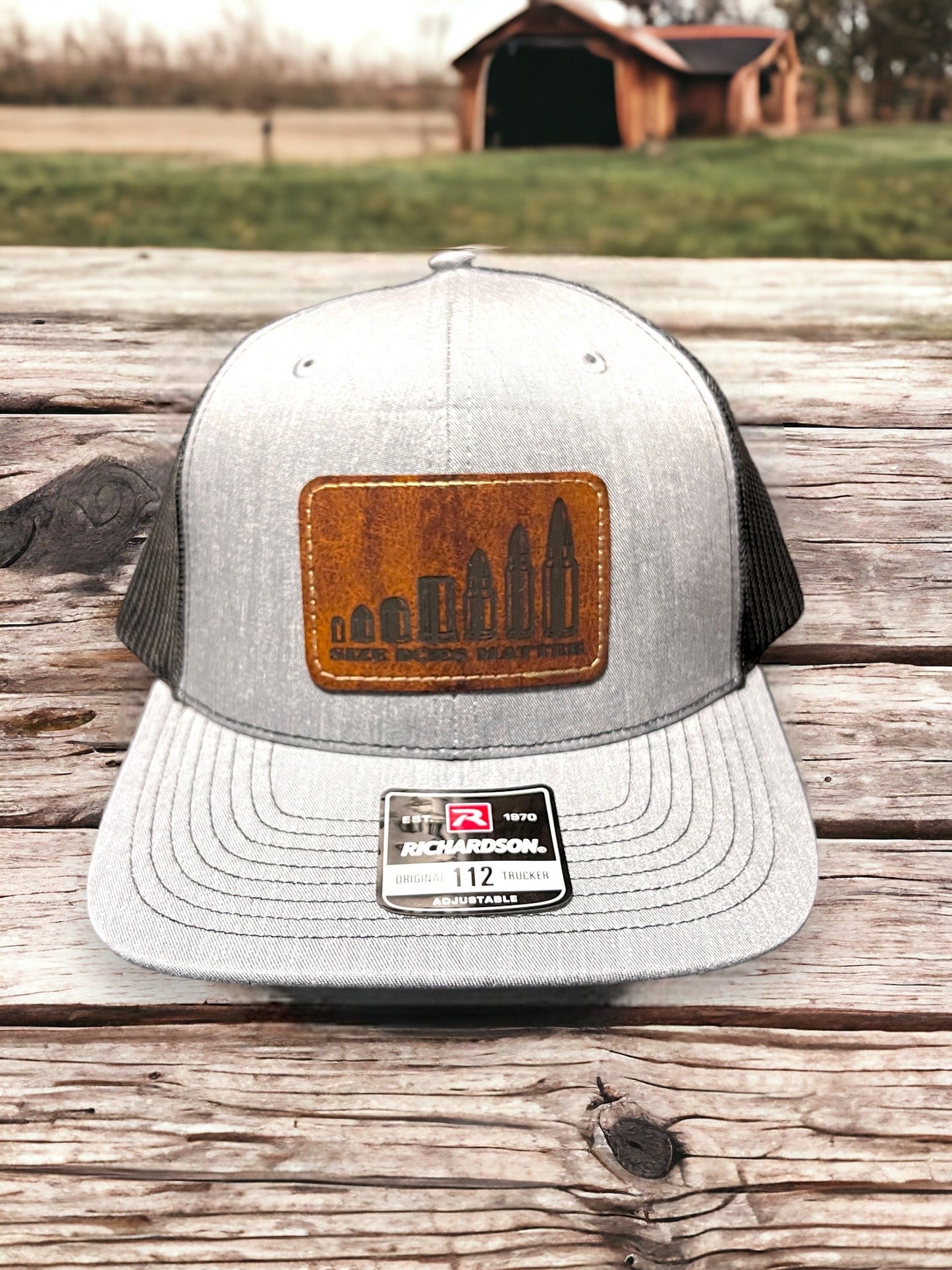Size does Matter, 2A, leather patch Richardson Trucker hat