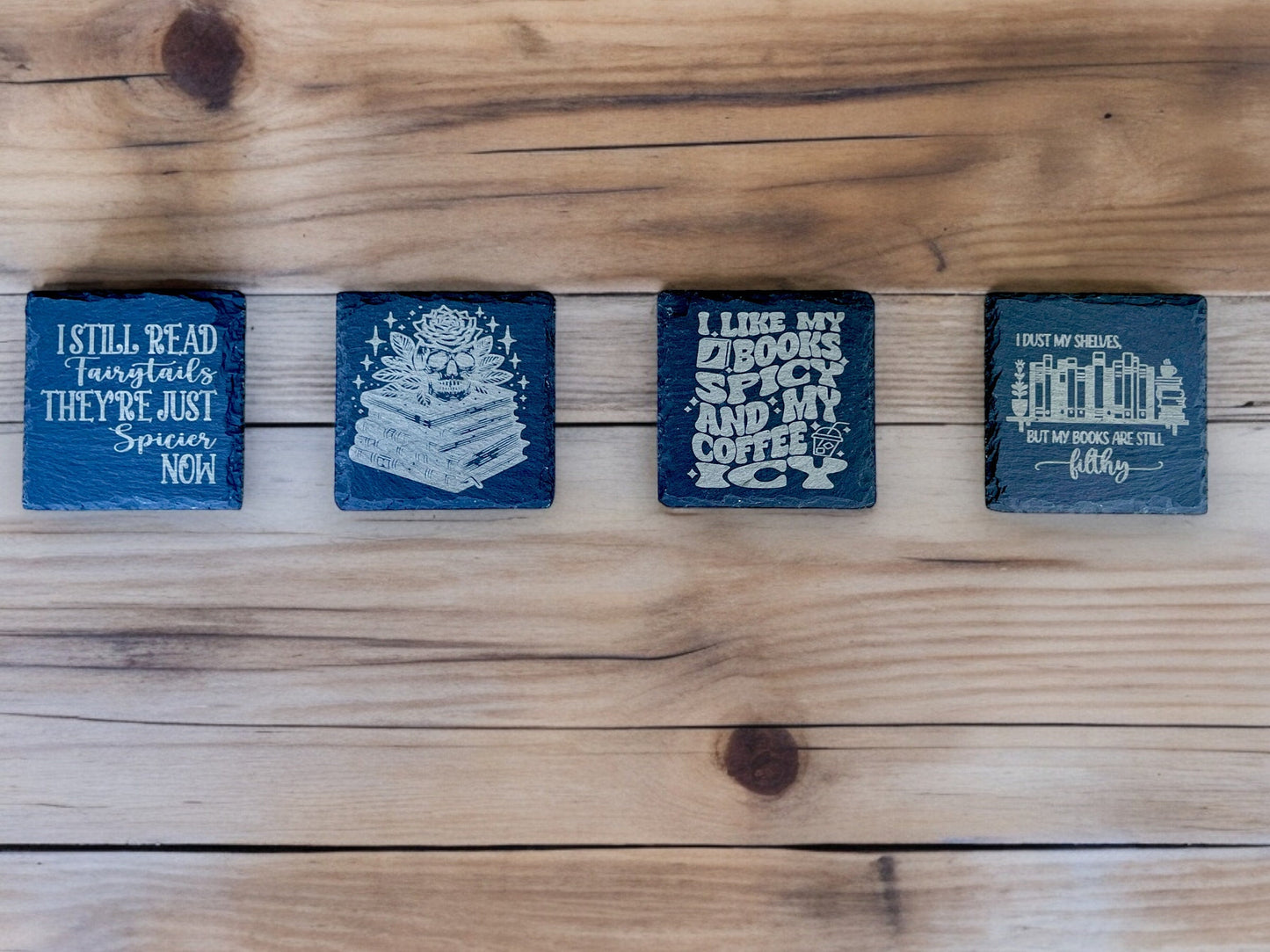 Spicy Book Club, Fairytale, slate coaster set