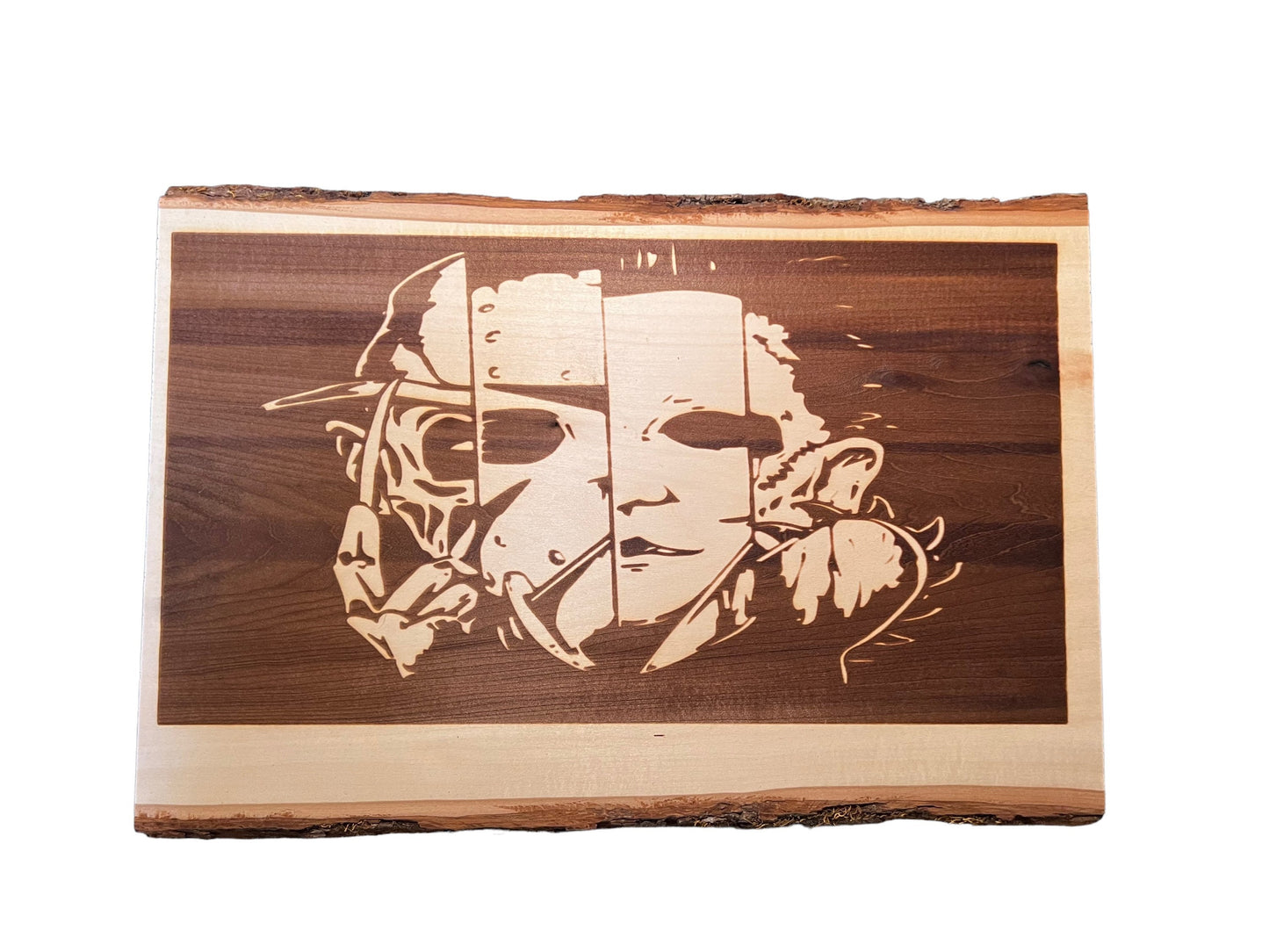 Halloween Killers Horror Themed live edge wooden sign