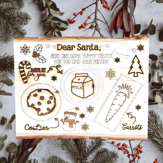 Dear Santa Charcuterie Board, Cookie Tray, Customizable