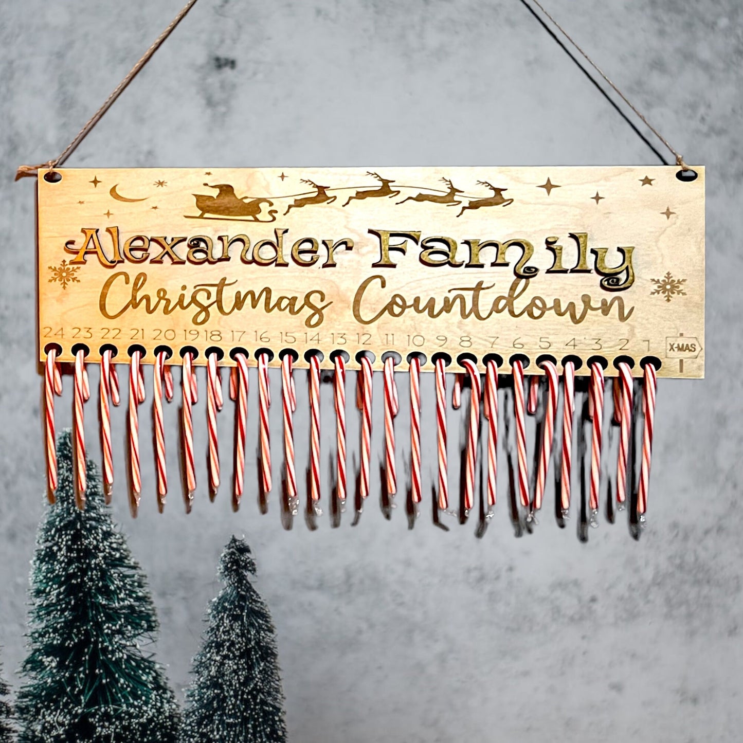 Customizable Christmas Countdown Hanging Sign