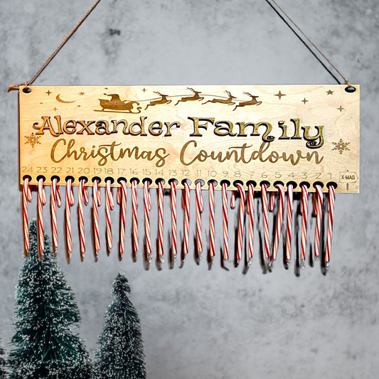 Customizable Christmas Countdown Hanging Sign