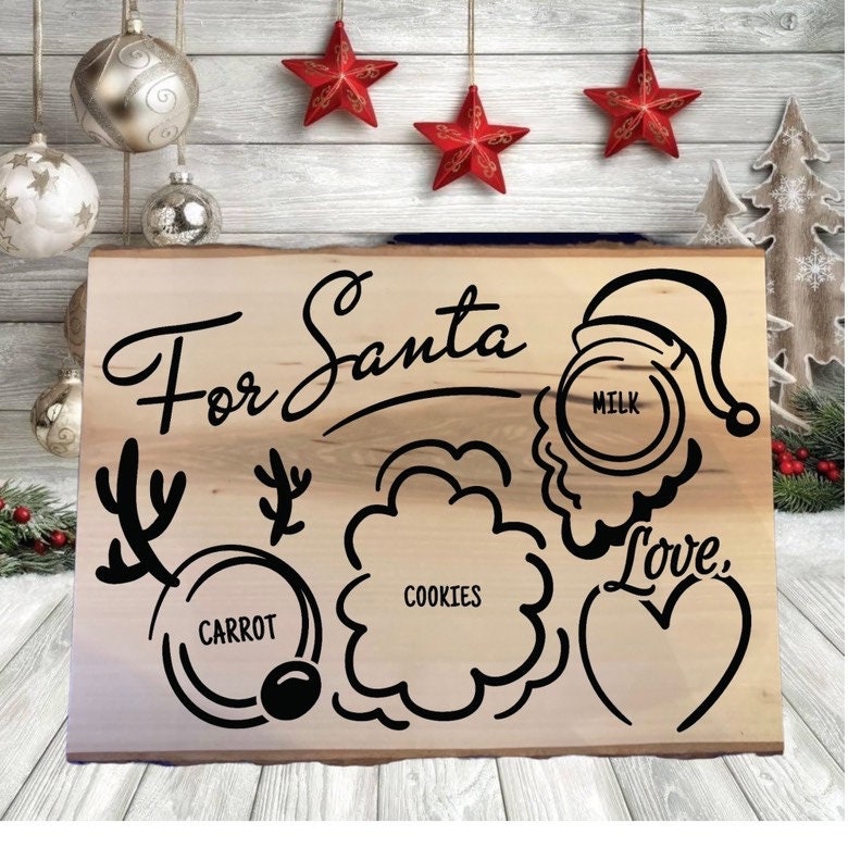 For Santa Charcuterie Board, Cookie Tray, Customizable