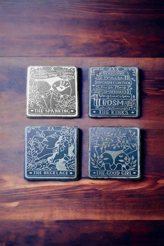 Naughty Tarot Card BDSM slate coasters