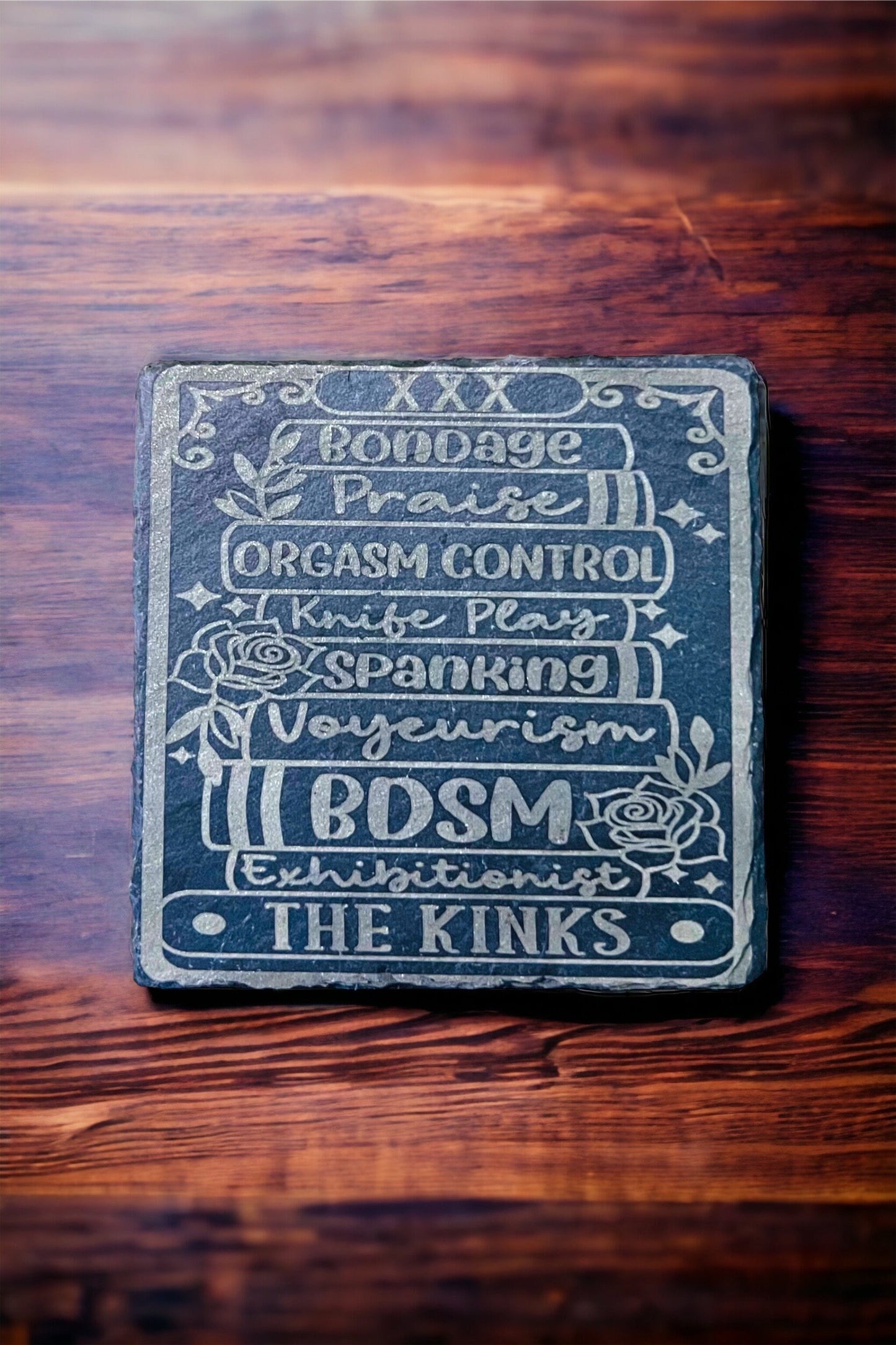 Naughty Tarot Card BDSM slate coasters