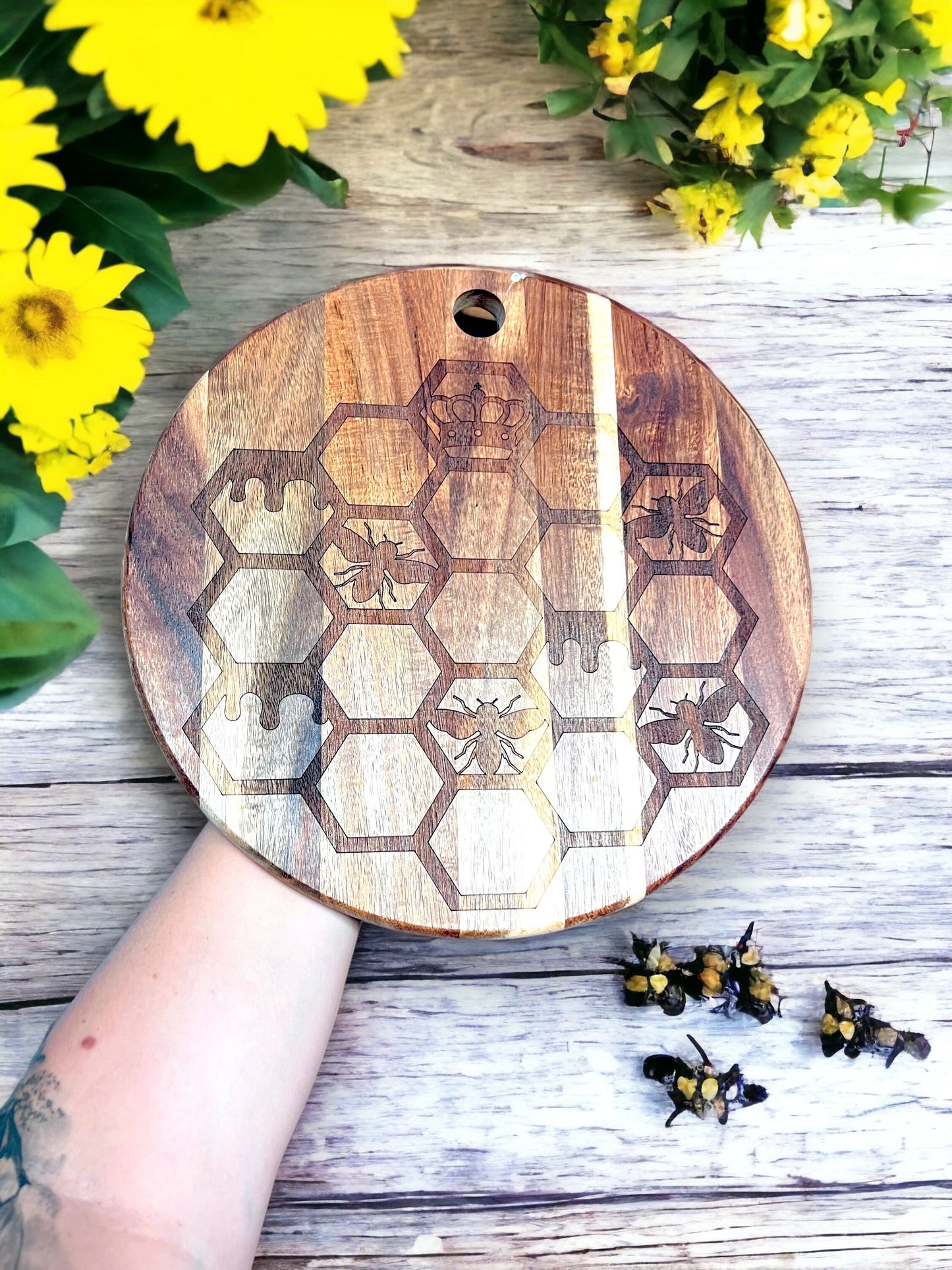 The Hive engraved cutting board