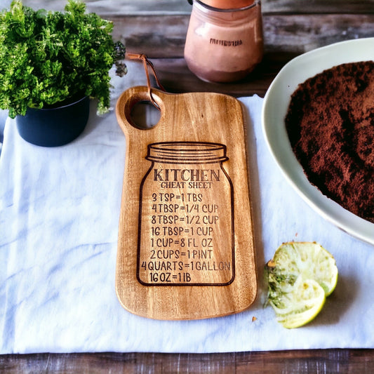 Kitchen Conversion Acacia Wood Bread Board, chopping board with handle