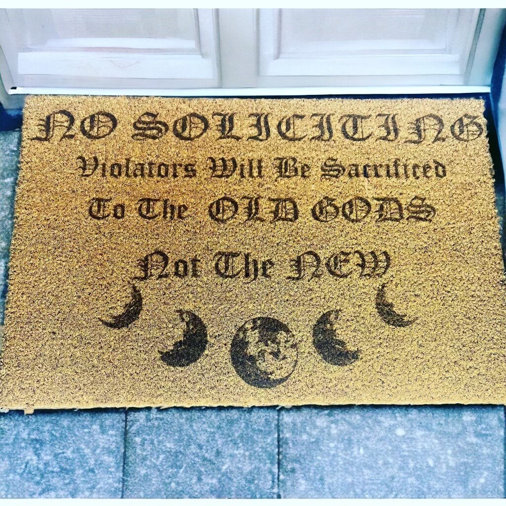 No Solicitating Pagan Gods Decorative Outdoor Rug