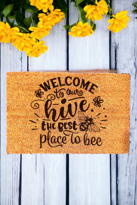 Welcome to the Hive Decorative Outdoor Rug