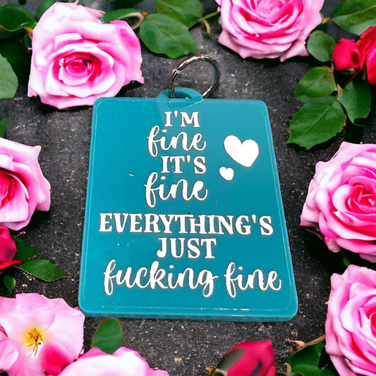 Custom Engraved Acrylic Keychain - "OMG No One F***ing Cares" - Personalized Square Accessory - Unique Gift Idea