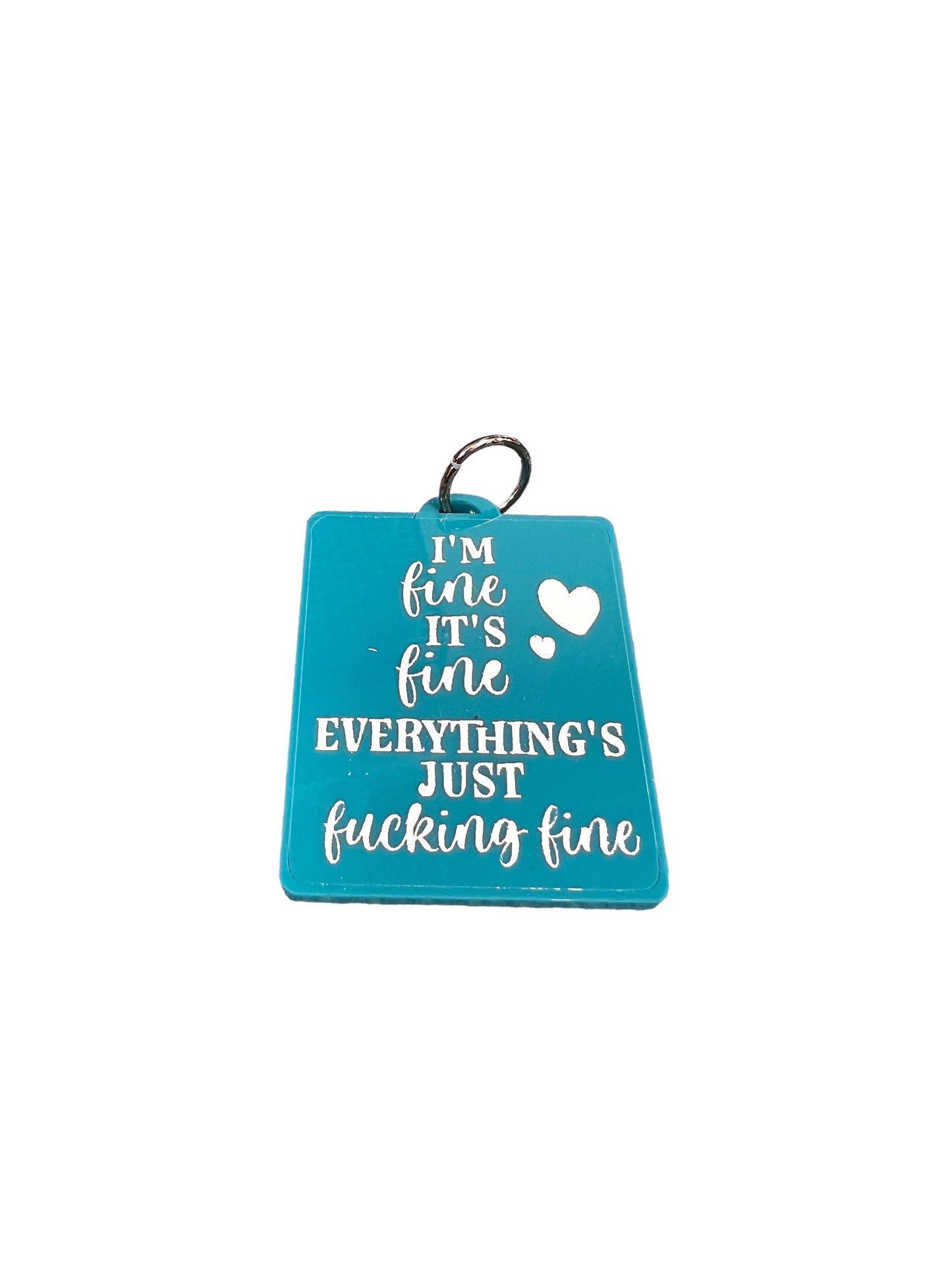 Custom Engraved Acrylic Keychain - "OMG No One F***ing Cares" - Personalized Square Accessory - Unique Gift Idea