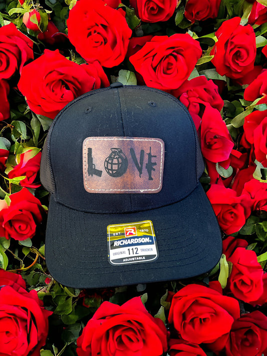 Love leather patch Richardson Trucker hat