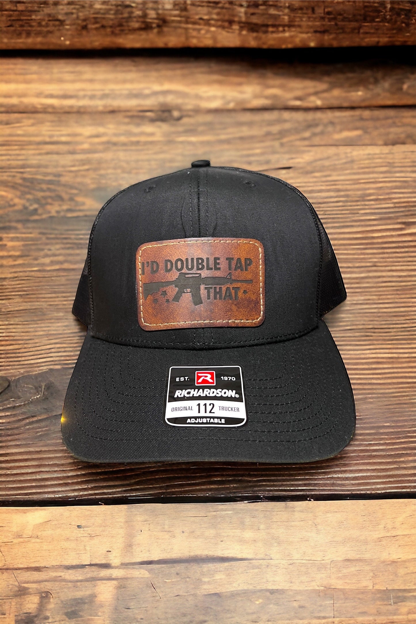 I’d Double Tap That,  leather patch Richardson Trucker hat