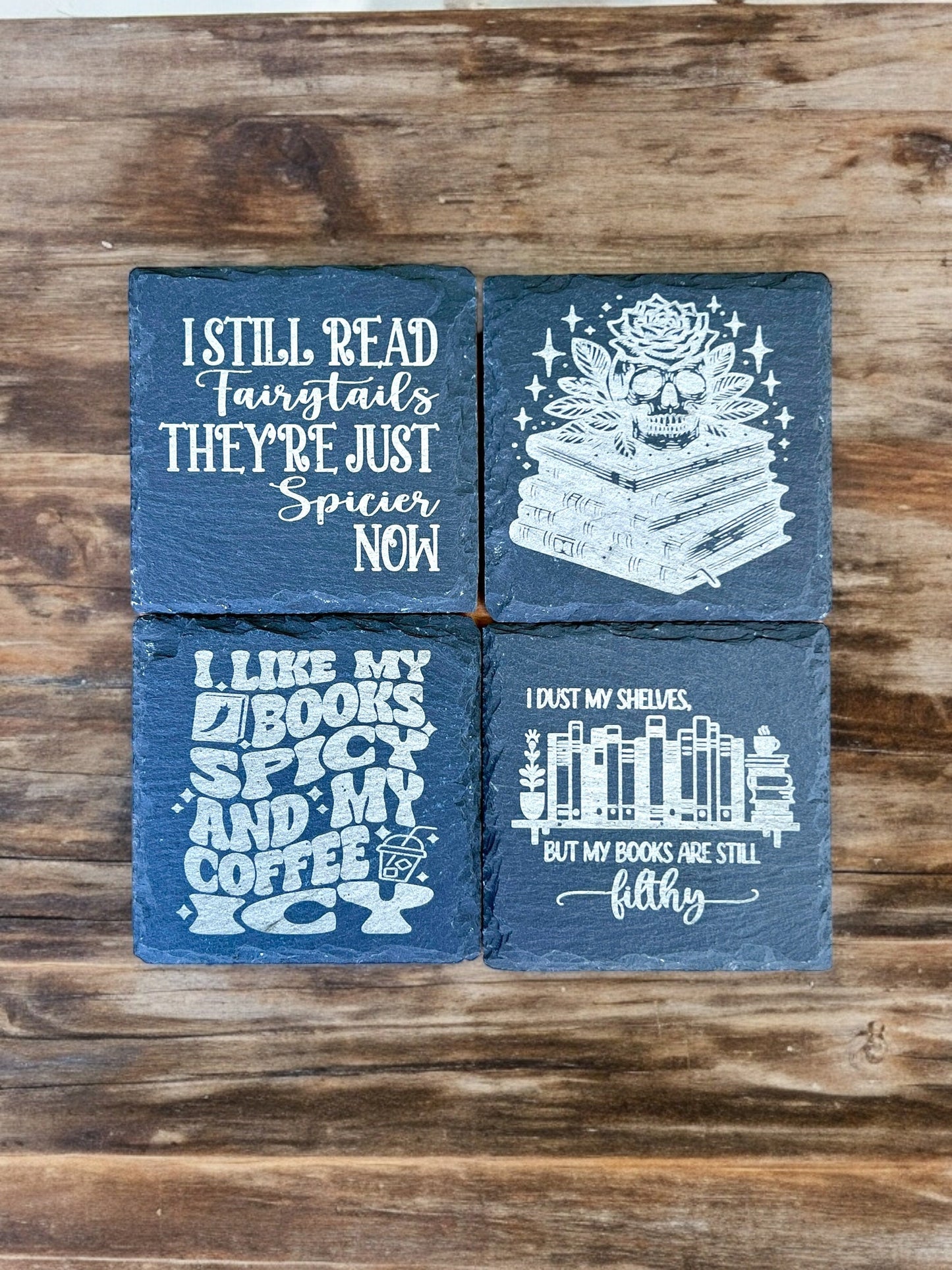 Spicy Book Club, Fairytale, slate coaster set