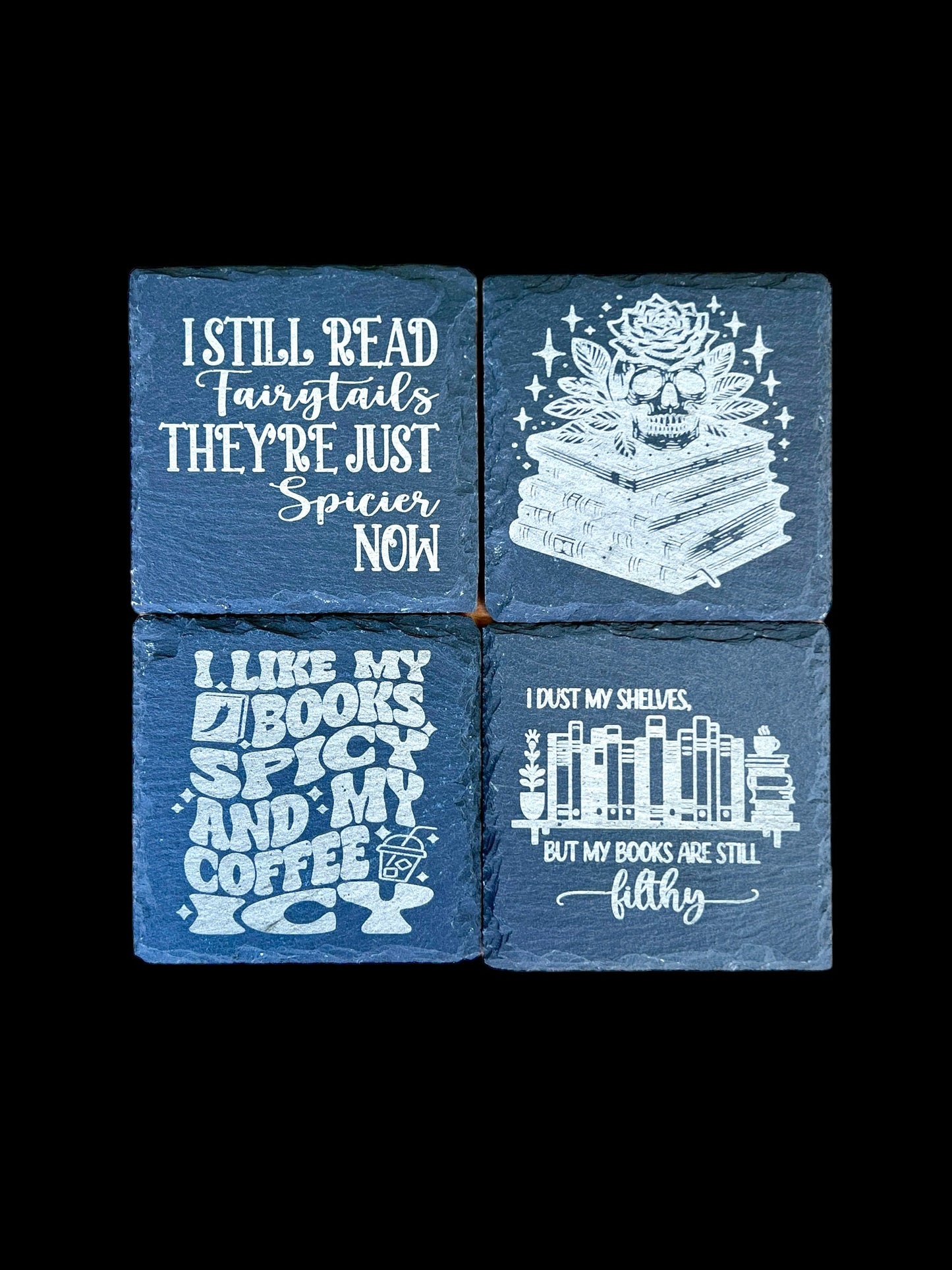 Spicy Book Club, Fairytale, slate coaster set