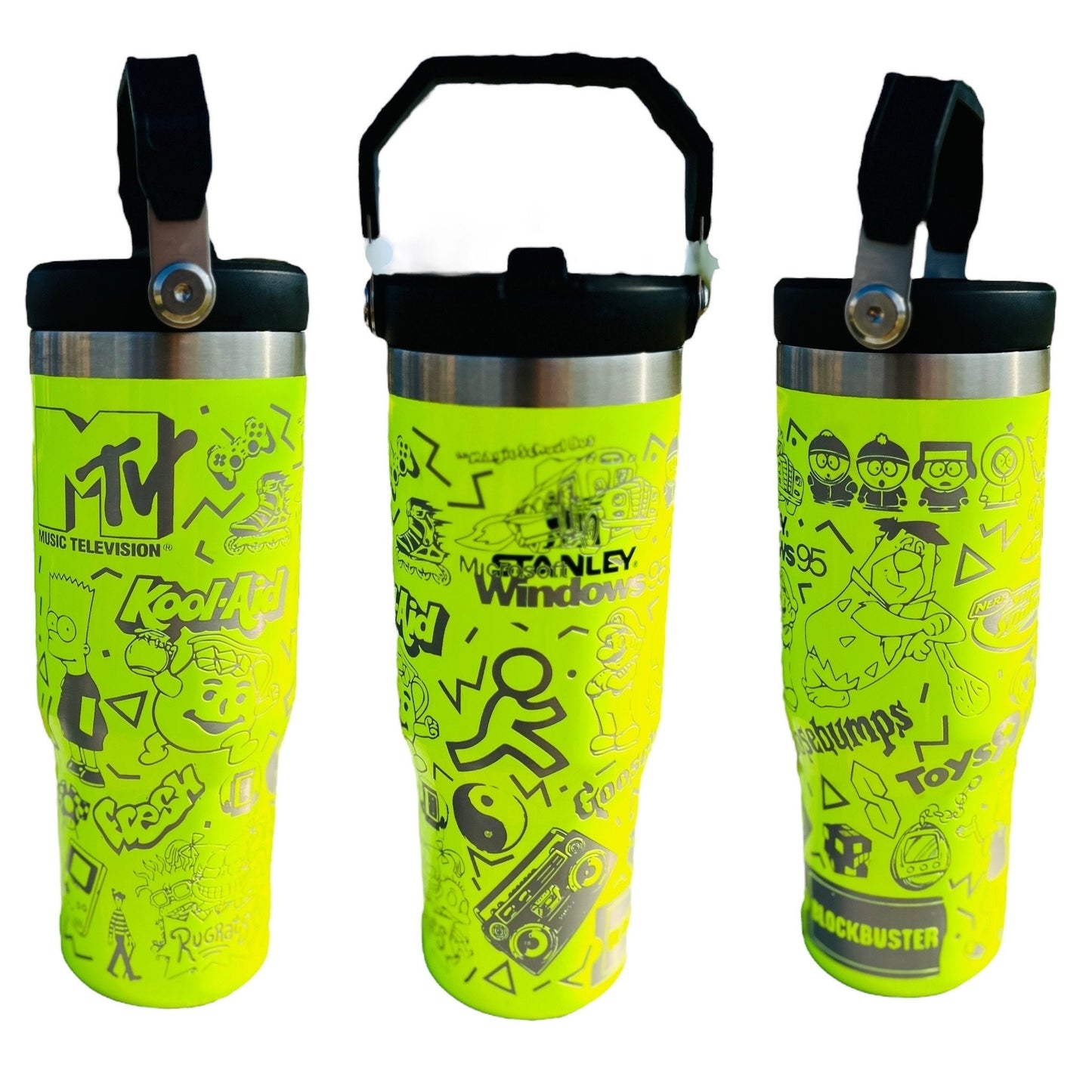 Take me back to the 90’s! Retro style 30 oz spill proof Tumbler with top carry handle