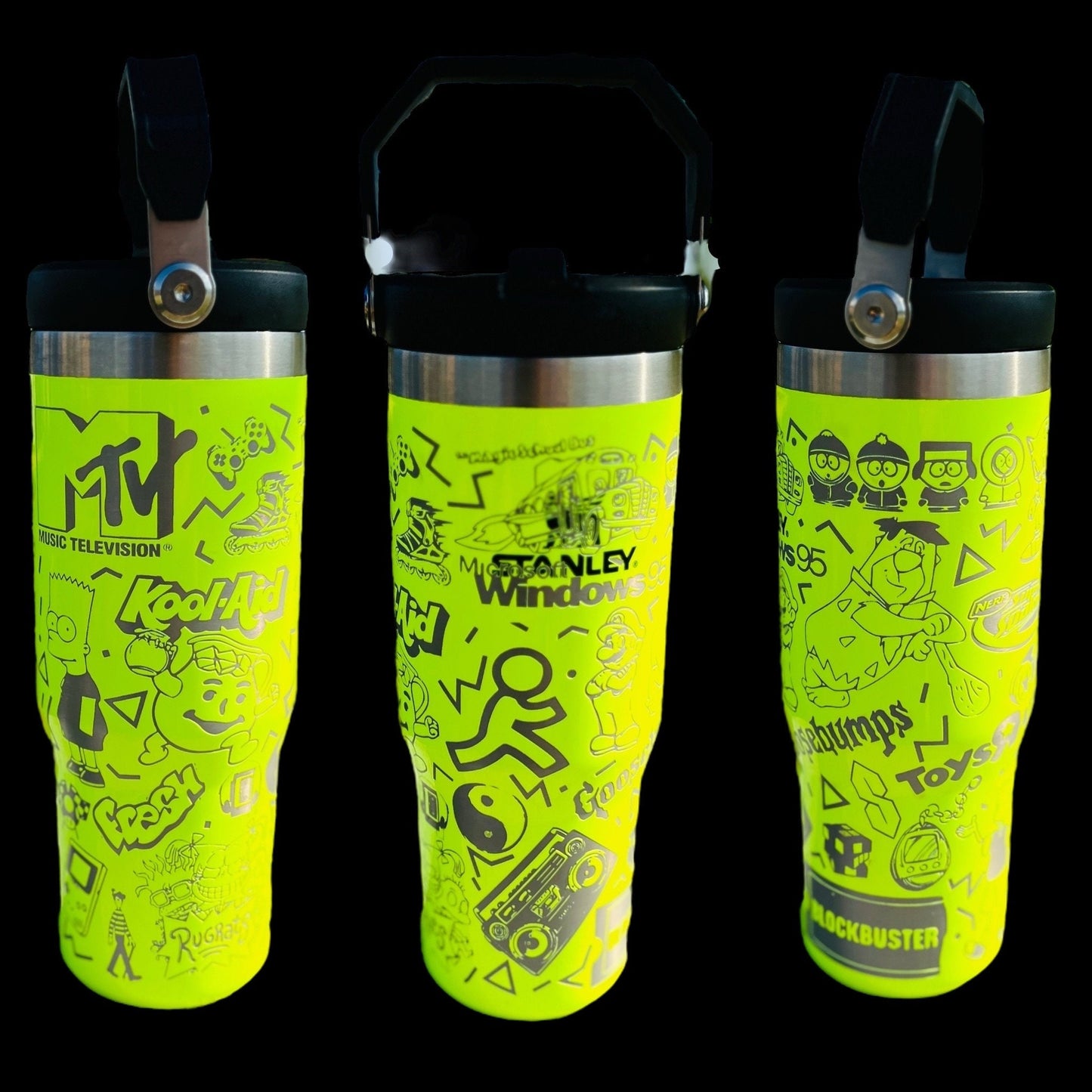 Take me back to the 90’s! Retro style 30 oz spill proof Tumbler with top carry handle